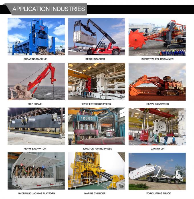 Doppia azione del cilindro di stampa idraulica offshore per chiatte navali 4